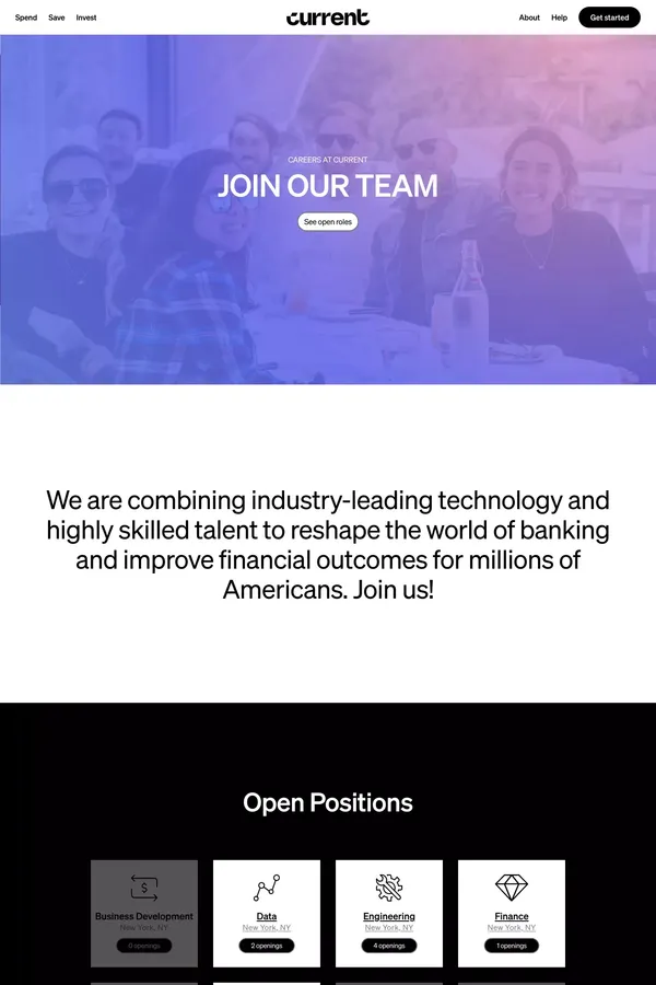 We’re hiring! Come join our team at Current. - Career design inspiration