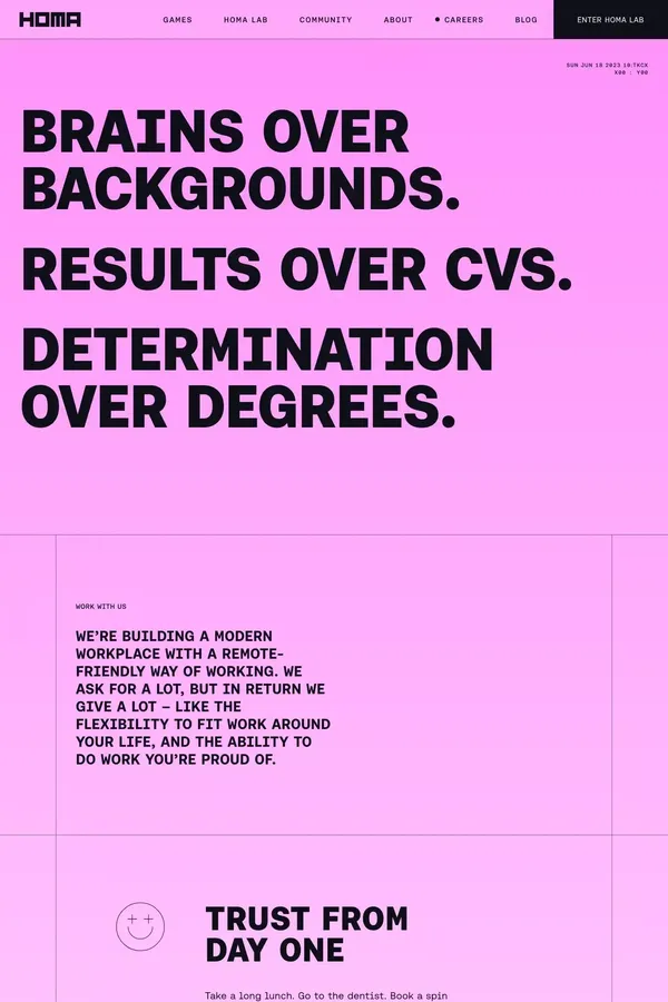 Homa | Careers - Career design inspiration