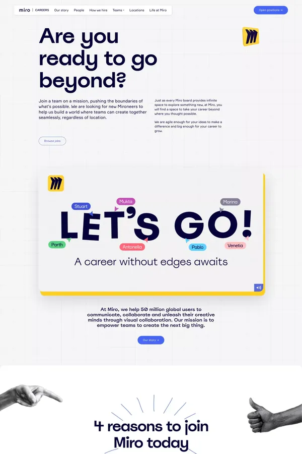 Miro Careers | Discover a career without edges - Career design inspiration