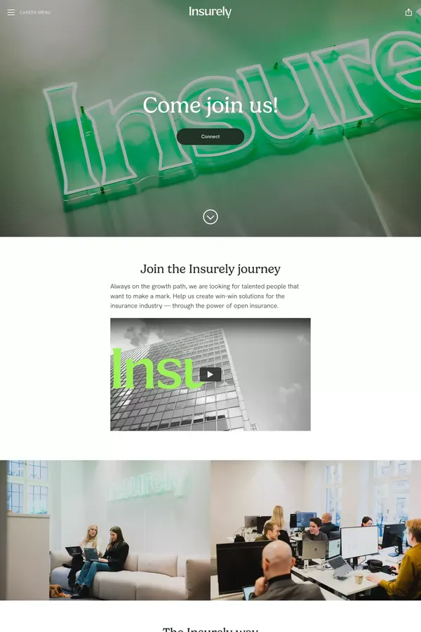 Come join us! - Insurely - Career design inspiration