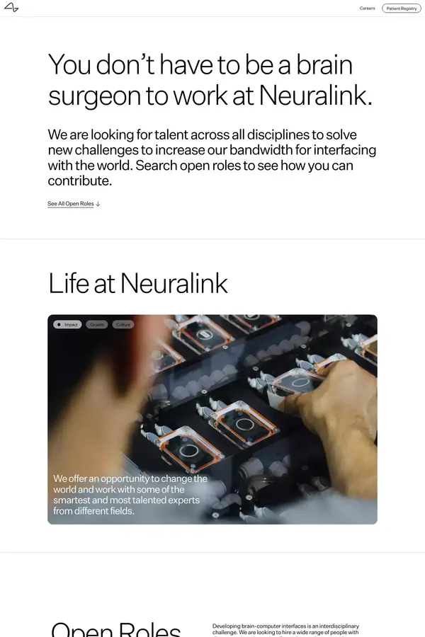 Careers | Neuralink - Career design inspiration