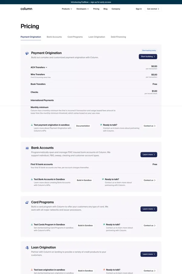 Pricing — Column - Pricing design inspiration
