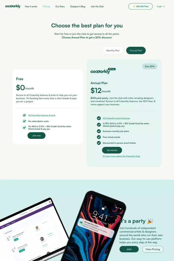 Pricing :: Coworkly - Pricing design inspiration
