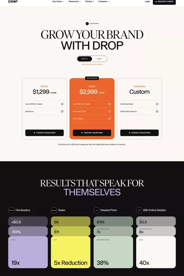 Drop - Pricing - Pricing design inspiration