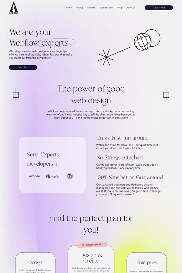 ARCTOS - Digital Marketing Agency - Pricing design inspiration