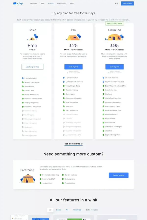 Pricing - Crisp - Pricing design inspiration