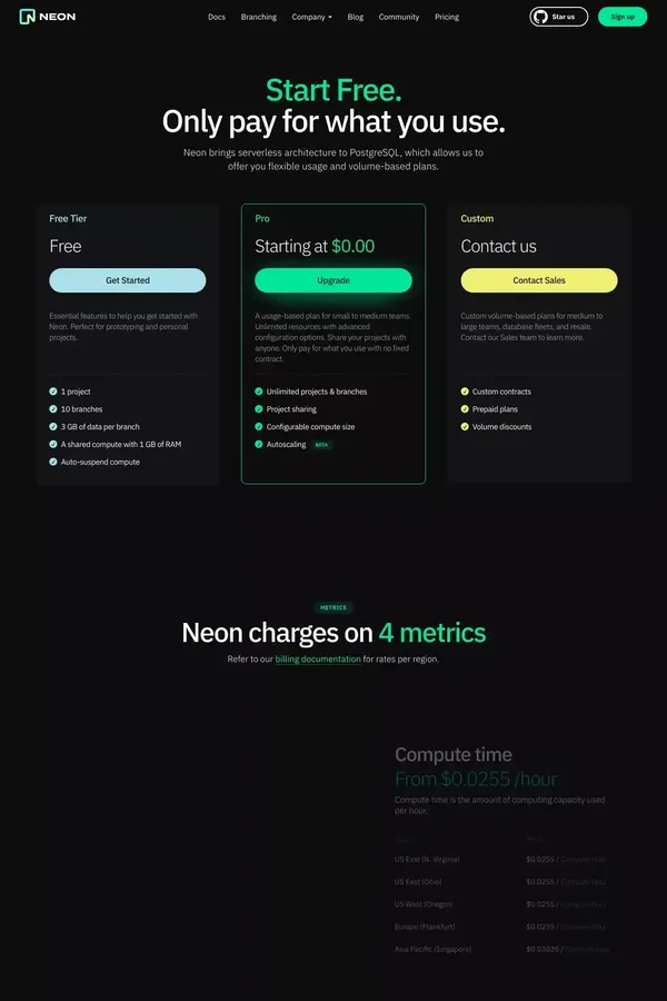 Pricing — Neon - Pricing design inspiration
