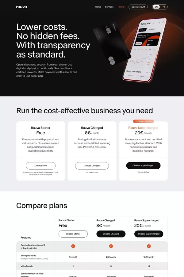 Pricing | Rauva - Pricing design inspiration