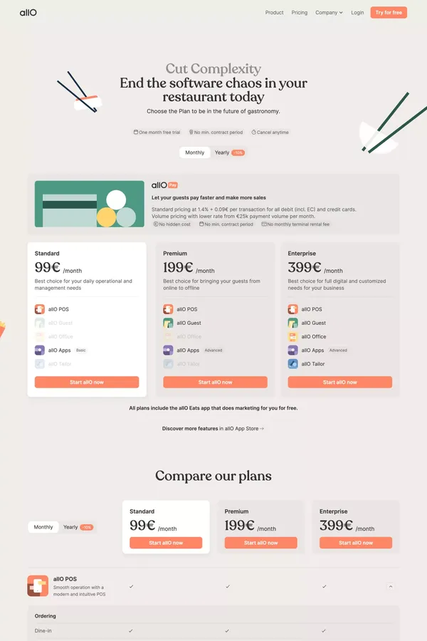 allO Pricing - Pricing design inspiration