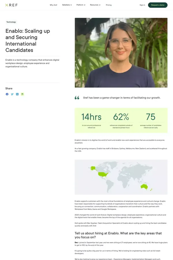 How automated references help Enablo scale up - Case Study design inspiration