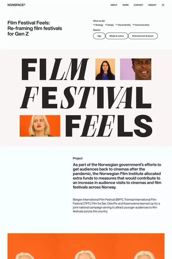 National campaign for Norwegian Film Festivals | Nonspace® - Case Study design inspiration