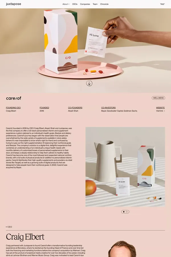 Care/of | Companies  | Juxtapose - Case Study design inspiration