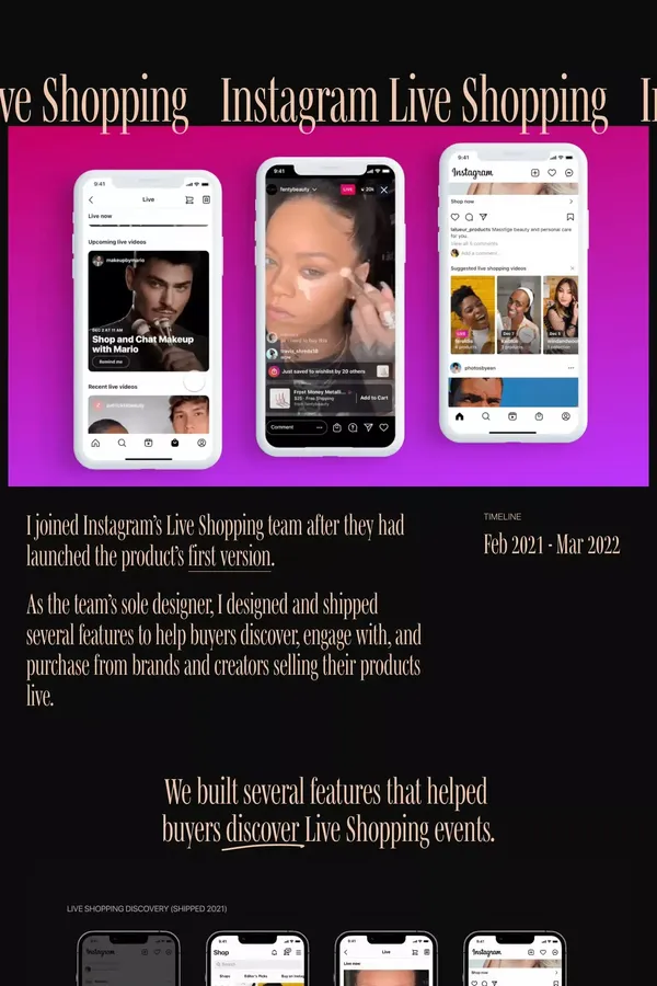 Instagram Live Shopping — Bianca Romulo - Case Study design inspiration