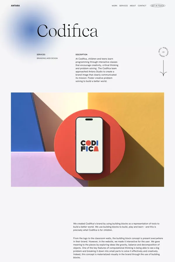 Antara Studio      -            Codifica - Case Study design inspiration