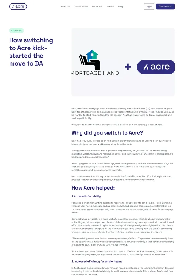 How switching to Acre kick-started the move to DA - Case Study design inspiration
