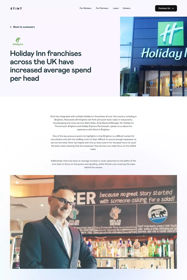 Holiday Inn - Stint - Case Study design inspiration