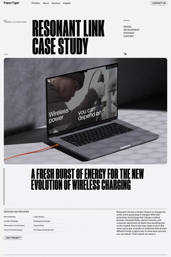 Commercial Tech Website Design | Case Study: Resonant Link - Case Study design inspiration
