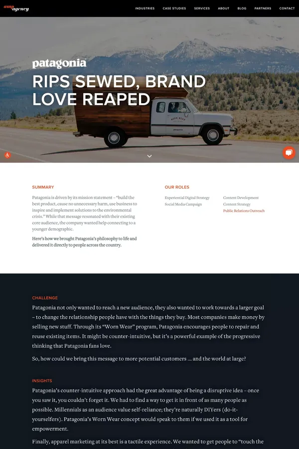 Patagonia Fashion Case Study | AMP - Case Study design inspiration