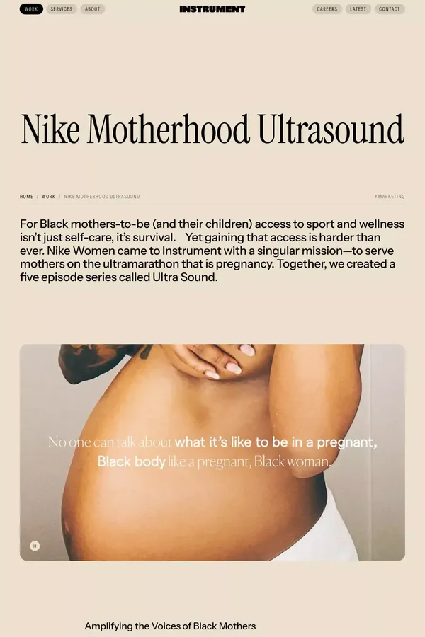 Nike Motherhood Ultrasound | Case Studies | Instrument - Case Study design inspiration