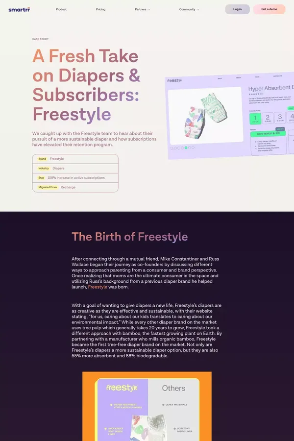 Case Study – A Fresh Take on Diapers & Subscribers: Freestyle - Case Study design inspiration