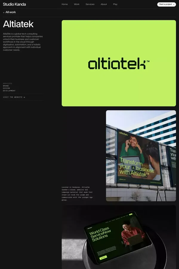 Studio Kanda — Altiatek - Case Study design inspiration