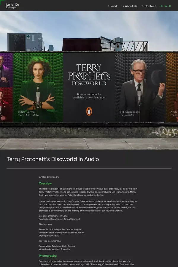 Terry Pratchett - Case Study design inspiration