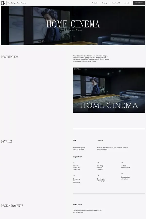 Home cinema Description | Dima Kurlov - Case Study design inspiration