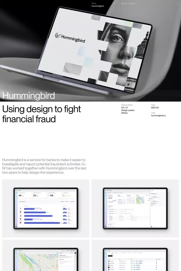 Hummingbird – G—W Studios - Case Study design inspiration