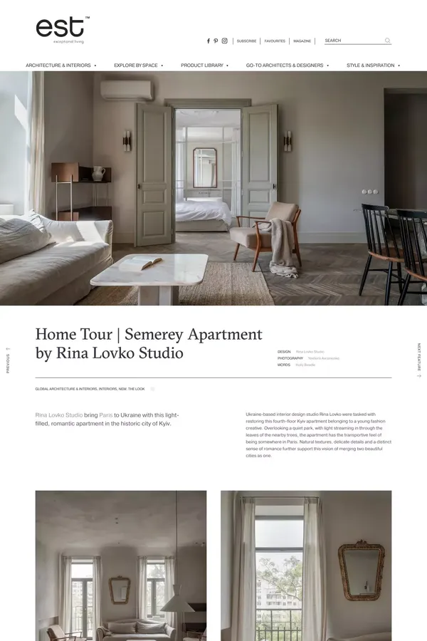 Home Tour | Semerey Apartment by Rina Lovko Studio - Blog Post design inspiration