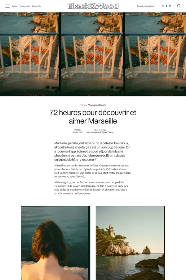 72 heures pour dÃ©couvrir et aimer Marseille | Black and Wood - Blog Post design inspiration