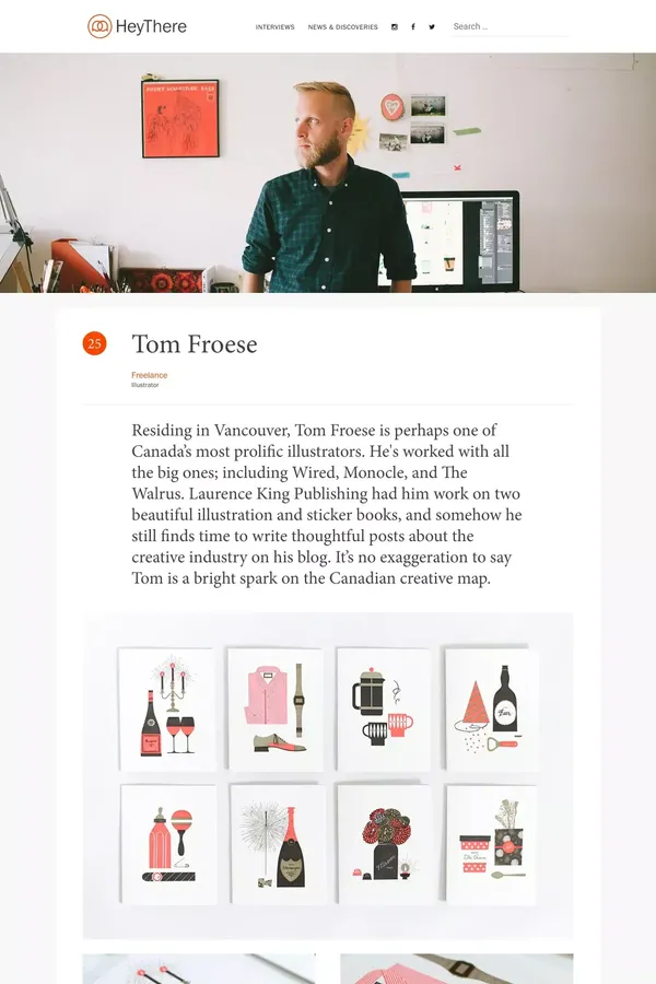 Tom Froese  –  		HeyThere - Blog Post design inspiration