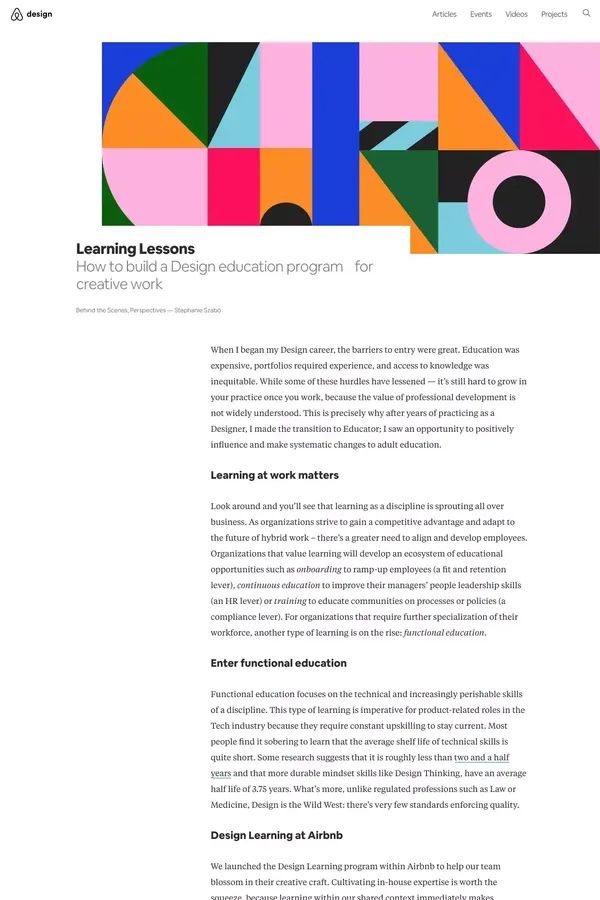 Learning Lessons – Airbnb Design - Blog Post design inspiration