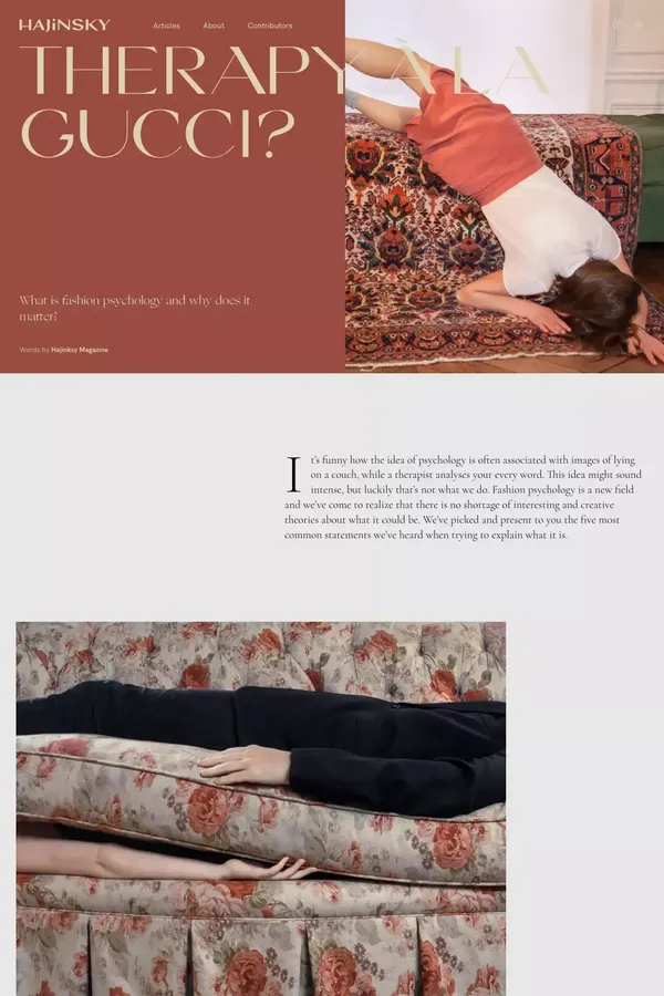 Therapy à la Gucci? — HAJINSKY Magazine - Blog Post design inspiration