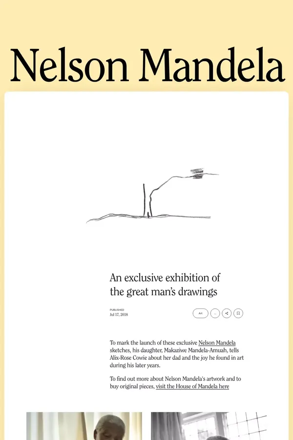 WePresent | Nelson Mandela’s unseen artworks, for your eyes only - Blog Post design inspiration