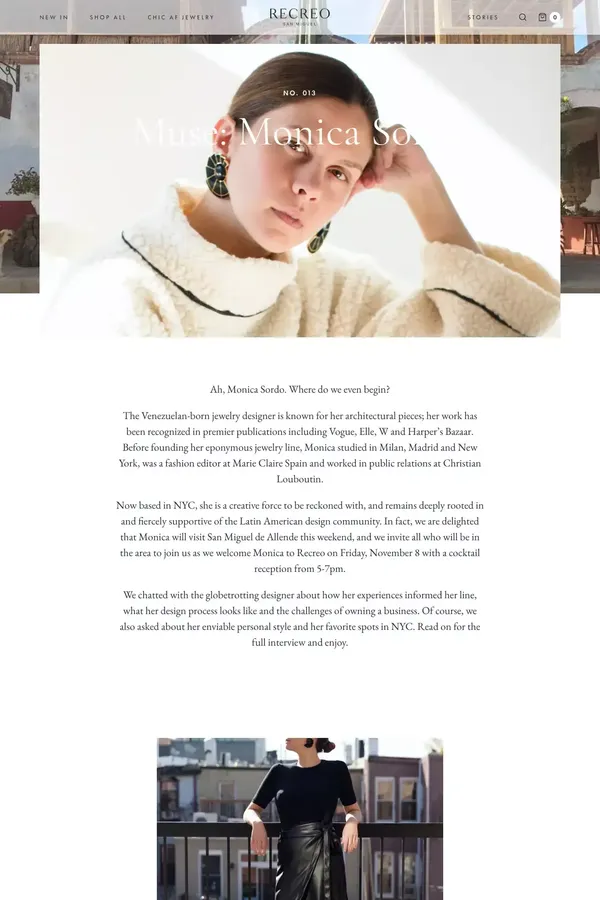 Muse: Monica Sordo – Recreo San Miguel - Blog Post design inspiration