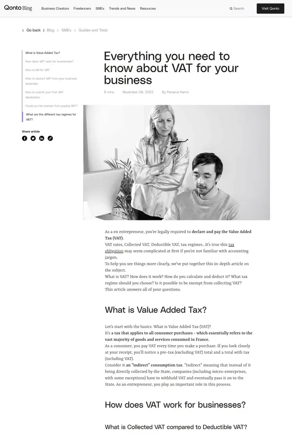 Everything you need to know about VAT for your business - Blog Post design inspiration