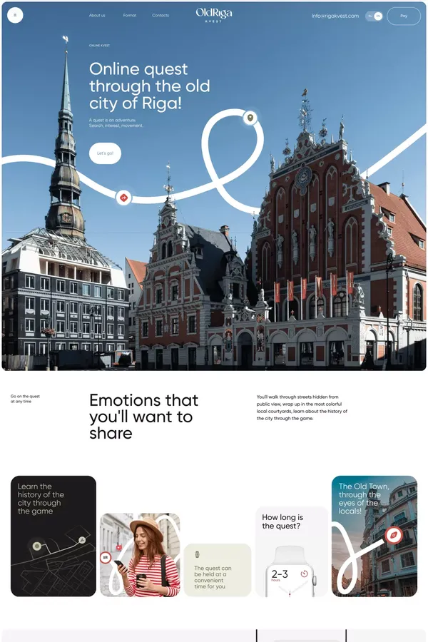 Old Riga KVEST - Landing design inspiration