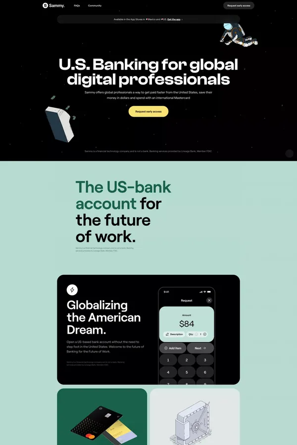 Sammy | Financial Freedom - Landing design inspiration