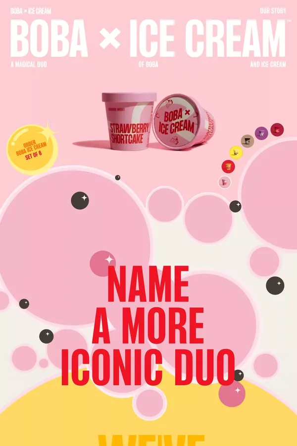 Boba Ice Cream - Homepage - Landing design inspiration