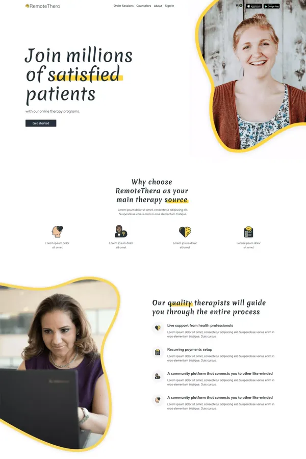 RemoteThera - Webflow Ecommerce Website Template