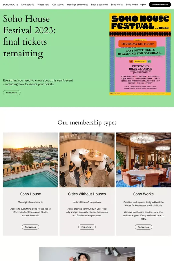 Soho House | Members' Clubs - Landing design inspiration
