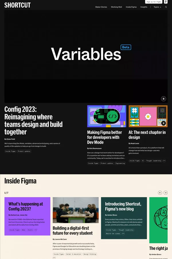 Figma Blog | Shortcut - Blog design inspiration
