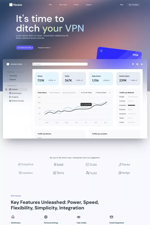 Havana - Webflow HTML website template - Template design inspiration