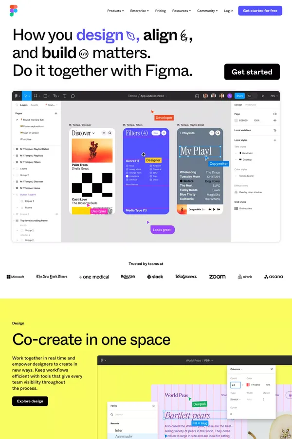 Figma: the collaborative interface design tool. - Landing design inspiration