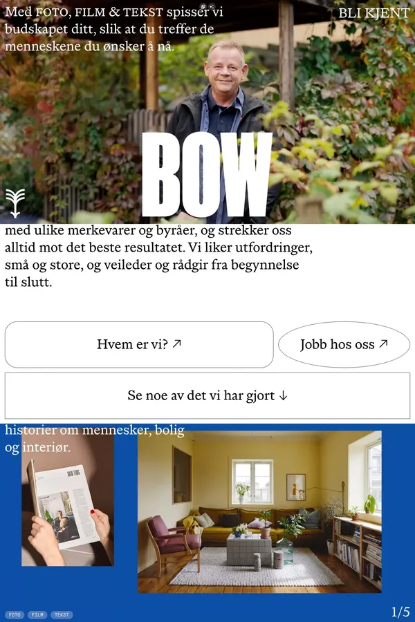 BOW - Portfolio design inspiration