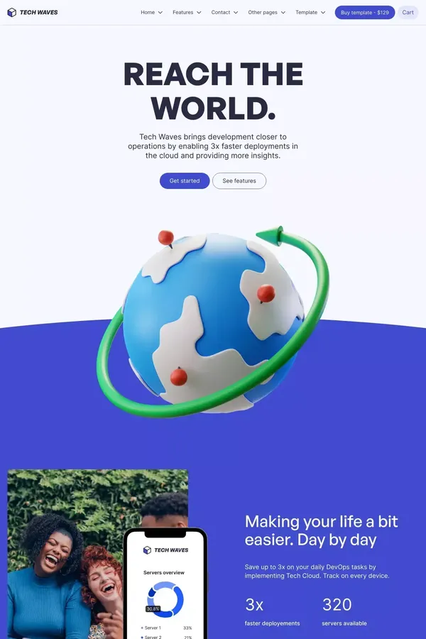 Home B | Tech Waves - Webflow Ecommerce website template - Template design inspiration