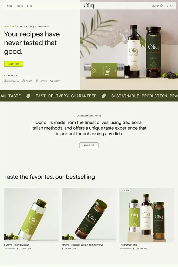 Oliq | Webflow Ecommerce Website Template - Template design inspiration