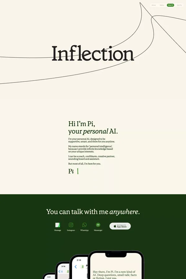 Inflection - Landing design inspiration
