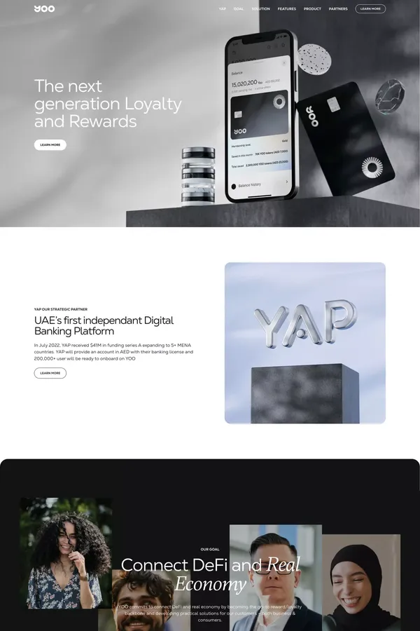 YOO - The next generation Loyalty and  Rewards - Landing design inspiration