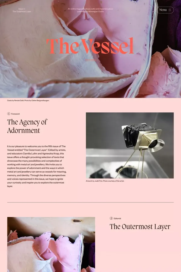 The Outermost Layer | The Vessel - Blog design inspiration